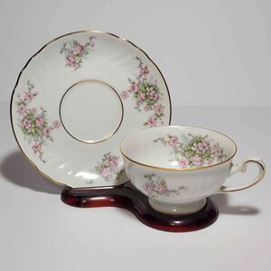 Johann Haviland Teacup and Saucer Bridal Rose Pink Flowers Vintage